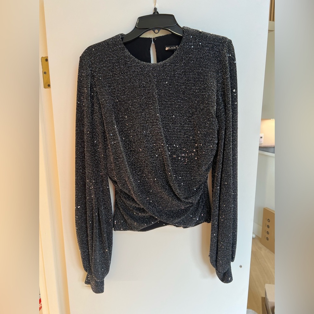 Black Halo Sparkling Black Blouse